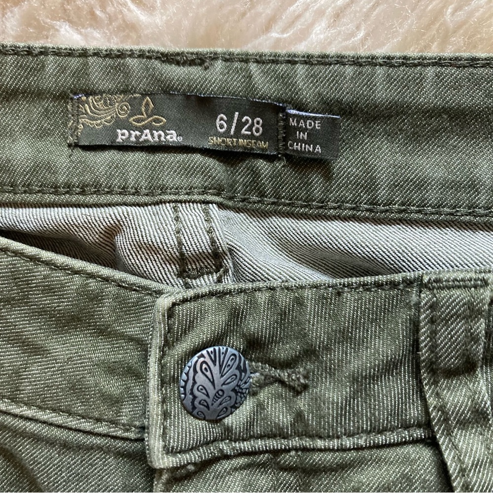PRANA Kayla forest green Stretch Skinny Jeans mid rise - Picture 3 of 9